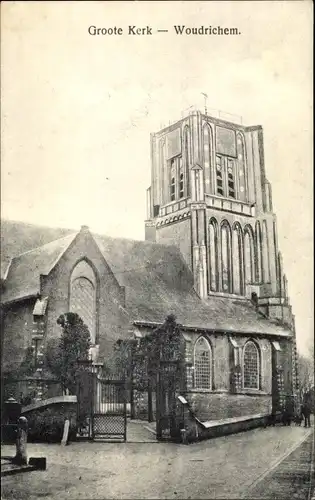 Ak Woudrichem Nordbrabant, groote Kerk, Kirchhof