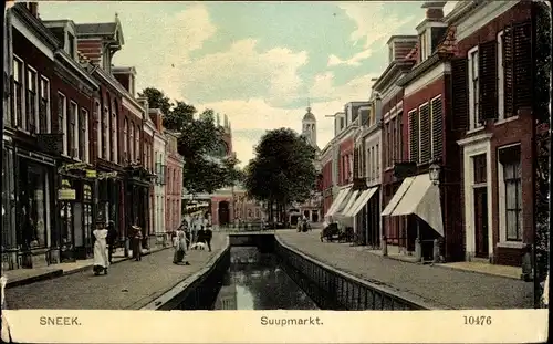 Ak Snits Sneek Friesland Niederlande, Suupmarkt