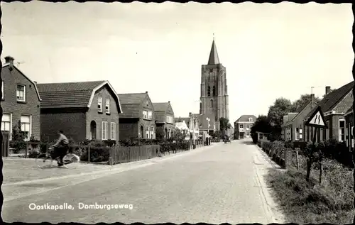 Ak Oostkapelle Walcheren Zeeland, Domburgseweg