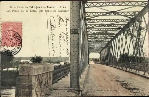 Ak Savennières Maine-et-Loire, pont sur la Loire, Pont de Rochefort