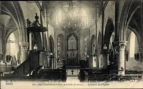 Ak Chennevières-sur-Marne Val-de-Marne, Intérieur de l'Église