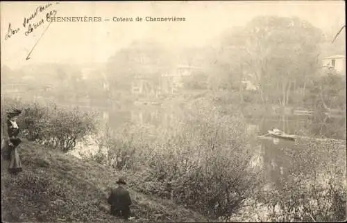 Ak  Chennevières Maine-et-Loire, Coteau, Flusspartie