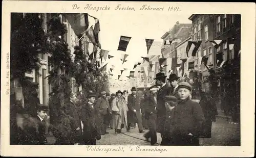 Ak 's Gravenhage Den Haag Südholland, De Haagsche Feesten 1901, Voldersgracht