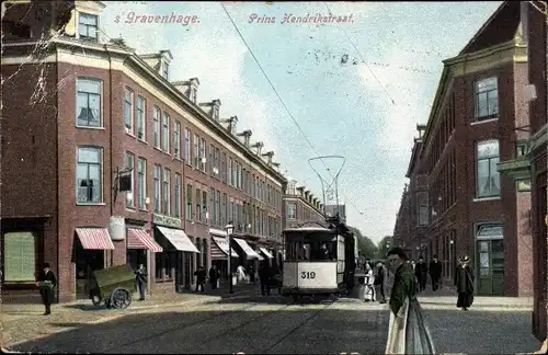 Ak 's Gravenhage Den Haag Südholland, Prins Hendrikstraat, Straßenbahn Wagen 319