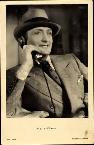 Ak Schauspieler Hans Albers, Portrait, Telefon, Ross