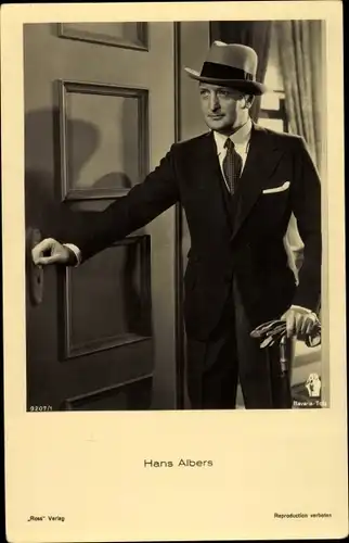 Ak Schauspieler Hans Albers, Portrait, Ross