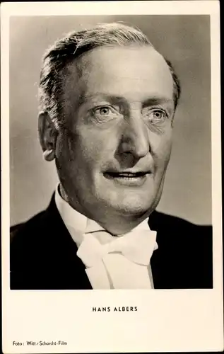 Ak Schauspieler Hans Albers, Portrait, Fliege, Vom Teufel gejagt