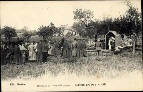 Ak Pont à Mousson Mussenbrück Lothringen Meurthe et Moselle, Messe en Plein Air