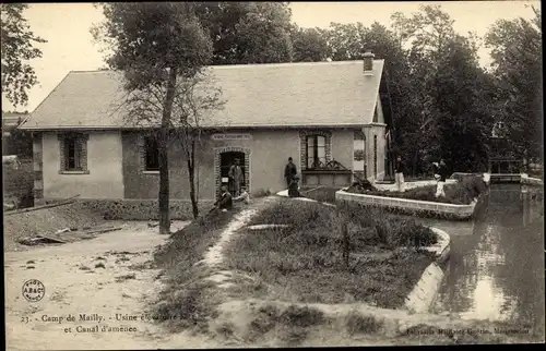 Ak Mailly le Camp Aube, Usine elevatoire et Canal d'amenee
