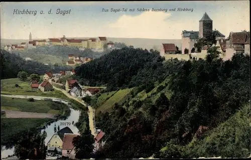 Ak Kirchberg an der Jagst, Schloss Hornberg, Jagsttal