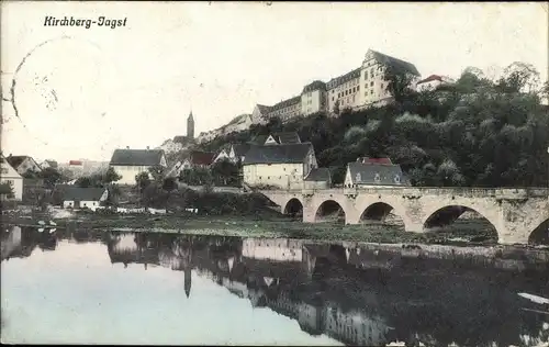 Ak Kirchberg an der Jagst, Stadtbild, Jagstbrücke