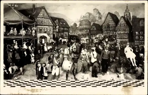 Ak Sonneberg in Thüringen, Thüringer Kirmes, Weltausstellung für Brüssel 1910 im Spielzeugmuseum