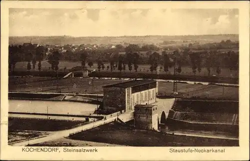 Ak Kochendorf Bad Friedrichshall Baden Württemberg, Steinsalzwerk, Staustufe Neckarkanal