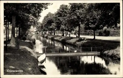 Ak Oosterwolde Ooststellingwerf Friesland, Flusspartie, Brücke