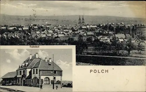 Ak Polch in Rheinland Pfalz, Gesamtansicht, Bahnhof