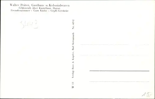 Ak Gödenroth im Hunsrück, Gemeindehaus, Gasthaus zur Post, Panorama