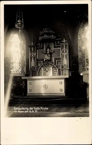 Foto Ak Kaan Polch in Rheinland Pfalz, Kath. Kirche, Einweihung 1931, Altar