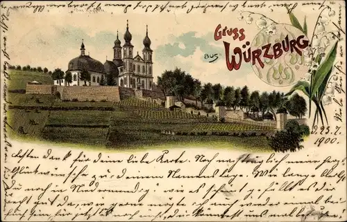 Litho Würzburg am Main Unterfranken, Stift Haug