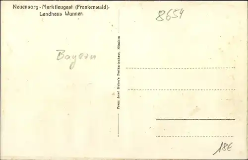 Ak Neuensorg Marktleugast Oberfranken, Landhaus Wunner