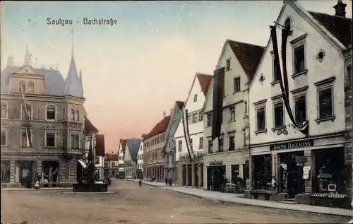 Ak Bad Saulgau in Oberschwaben, Bachstraße, Geschäft Joseph Bollmann