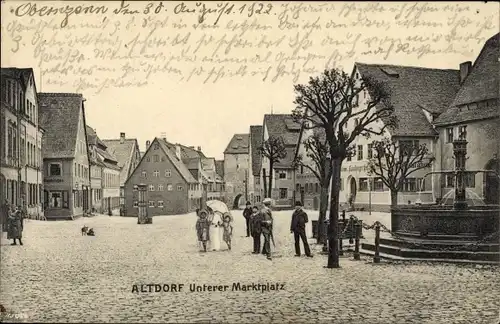 Ak Altdorf bei Nürnberg in Mittelfranken Bayern, Unterer Marktplatz