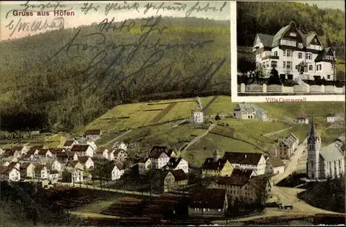 Ak Höfen an der Enz Schwarzwald, Gesamtansicht, Villa Commerell