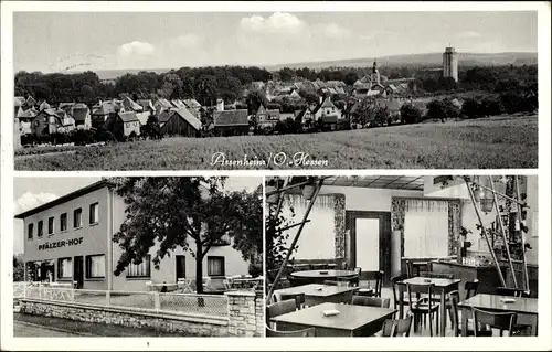 Ak Assenheim Niddatal Osthessen, Blick auf den Ort, Hotel Pfälzer Hof