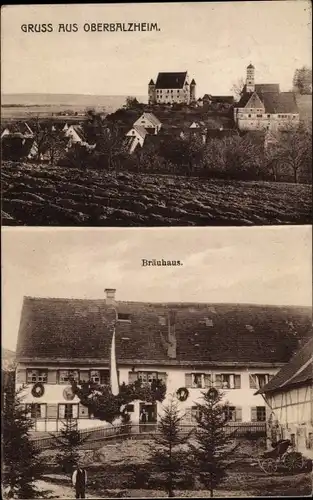 Ak Oberbalzheim Balzheim Baden Württemberg, Gesamtansicht, Bräuhaus