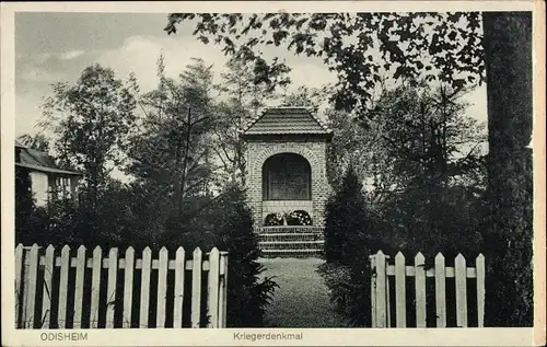 Ak Odisheim Niedersachsen, Partie am Kriegerdenkmal