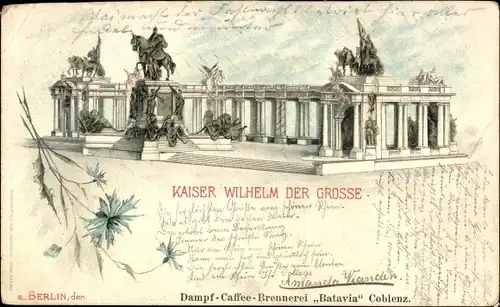 Litho Berlin Mitte, Nationaldenkmal Kaiser Wilhelm der Grosse