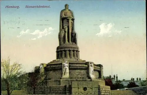 Ak Hamburg St. Pauli, Bismarckdenkmal