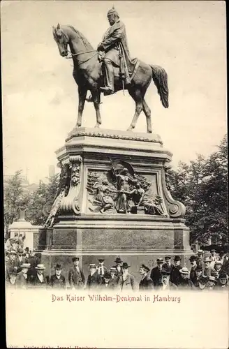 Ak Hamburg Mitte Altstadt, Kaiser Wilhelm Reiterdenkmal