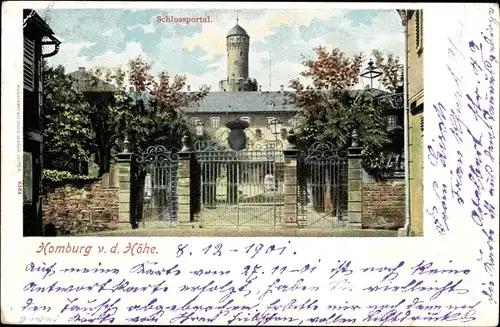 Ak Bad Homburg vor der Höhe Hessen, Kgl. Schloss m. weissem Turm