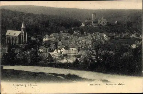 Ak Kransberg Usingen im Taunus Hessen, Gesamtansicht, Restaurant Walter