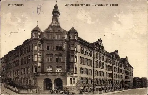 Ak Pforzheim im Schwarzwald, Osterfeldschulhaus