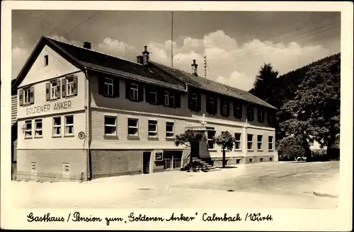 Ak Calmbach Bad Wildbad im Schwarzwald, Pension zum Goldenen Anker