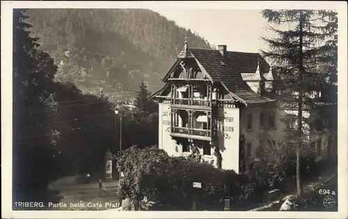 Ak Triberg im Schwarzwald, Partie beim Café Pfaff