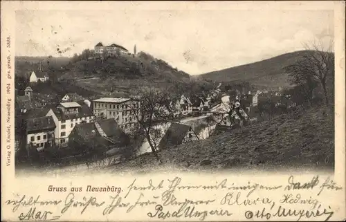 Ak Neuenbürg im Schwarzwald Württemberg,Teilansicht mit Schloss