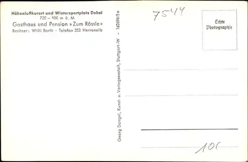 Ak Dobel im Schwarzwald, Gasthof Zum Rössle