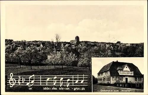 Ak Conweiler Straubenhardt am Schwarzwald, Notenzeile Im schönsten Wiesengrunde, Gasthof z. Rössle