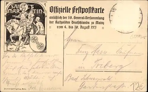 Ak Mainz am Rhein, Mainzer Sternenhimmel, Festpostkarte 58. Generalversammlung d. Katholiken Dtl.'s