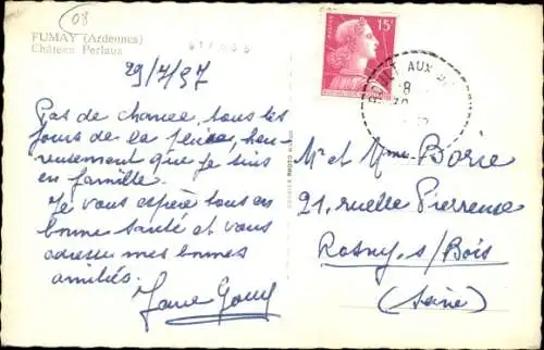 Ak Fumay Ardennes, Chateau Perlaux