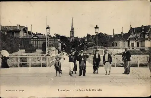 Ak Arcachon Gironde, La Jetee de la Chapelle