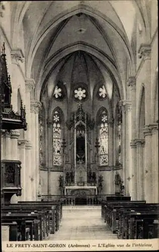 Ak Le Fréty Ardennes, Saint Goron, L'Eglise, vue de l'Interieur