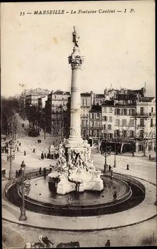 Ak Marseille Bouches du Rhône, La Fontaine Cantini