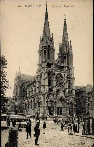 Ak Marseille Bouches du Rhône, Eglise des Reformes