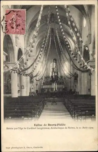 Ak Bourg Fidèle Ardennes, L'Eglise, Interieur