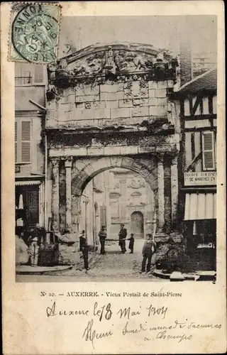 Ak Auxerre Yonne, Vieux Portail de Saint Pierre