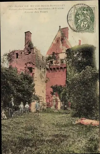 Ak Nuits sous Ravieres Yonne, Ruines du Chateau de Rochefort