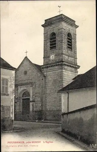 Ak Pousseaux Nièvre, L'Eglise